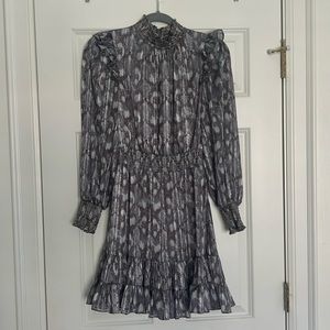 Gray, silver long sleeve Olivia Dress by Willa Story